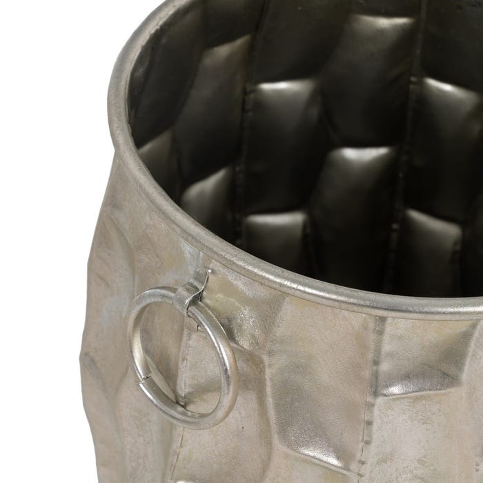 Decoração de vaso de flores de metal prateado 30 x 30 x 44,50 cm