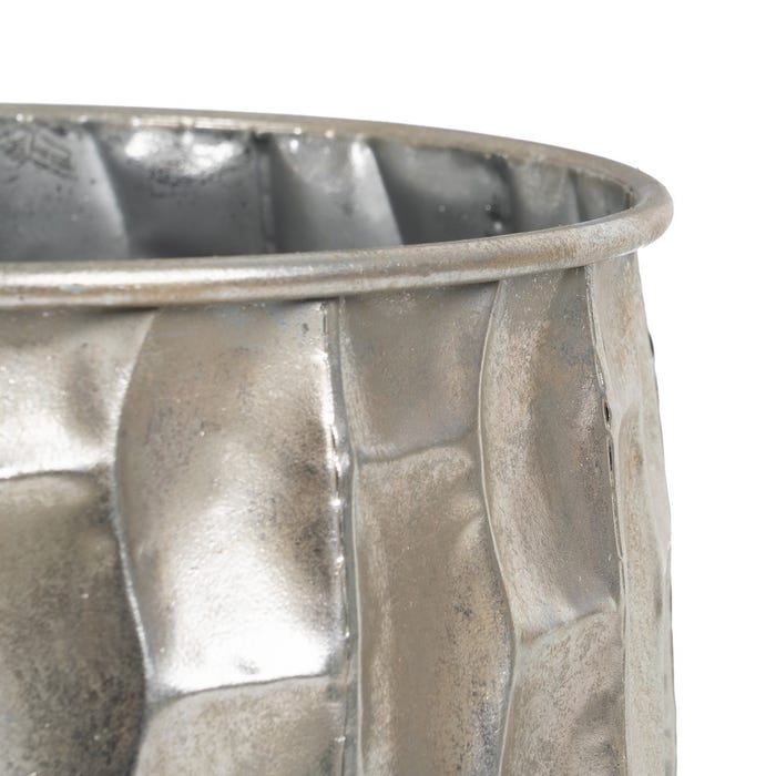 Decoração de vaso de flores de metal prateado 39 x 39 x 51 cm