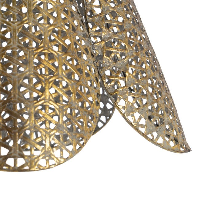 Lámpara Techo Oro-Plata Metal 24 X 24 X 31,50 Cm