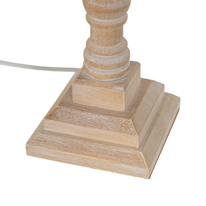 Lámpara Mesa Natural Madera / Tejido 40 X 40 X 82,50 Cm