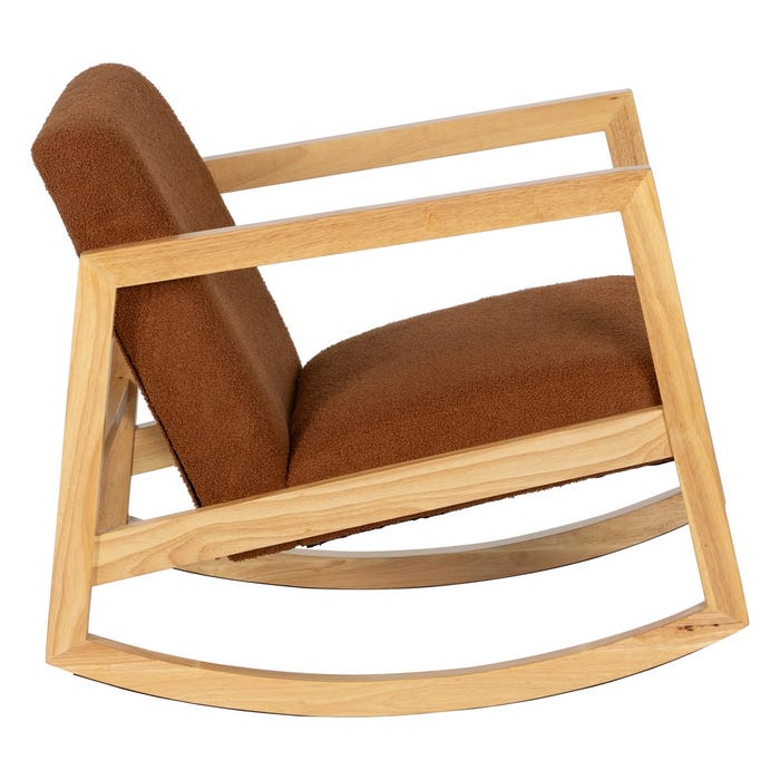 Brown Rubberwood Rocking Chair Living Room 60 x 83 x 72 cm