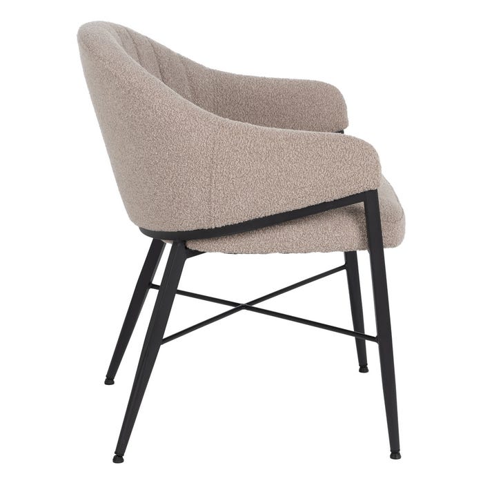 Silla Brazos Beige Tejido-Metal Salón 56 X 61 X 82 Cm