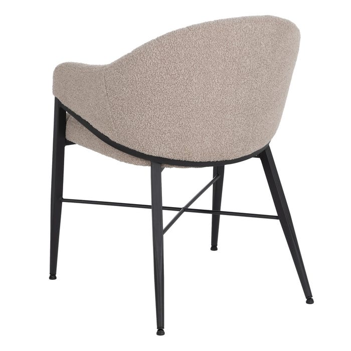 Silla Brazos Beige Tejido-Metal Salón 56 X 61 X 82 Cm