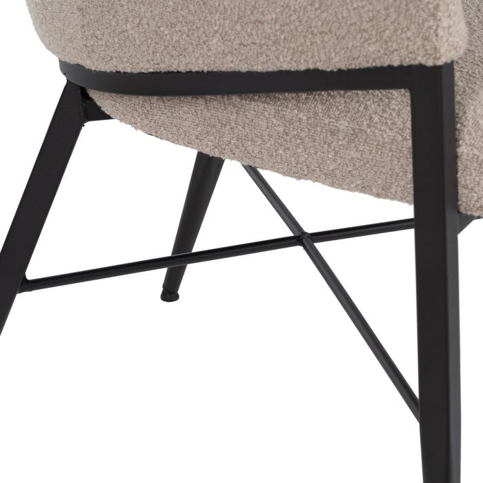 Silla Brazos Beige Tejido-Metal Salón 56 X 61 X 82 Cm