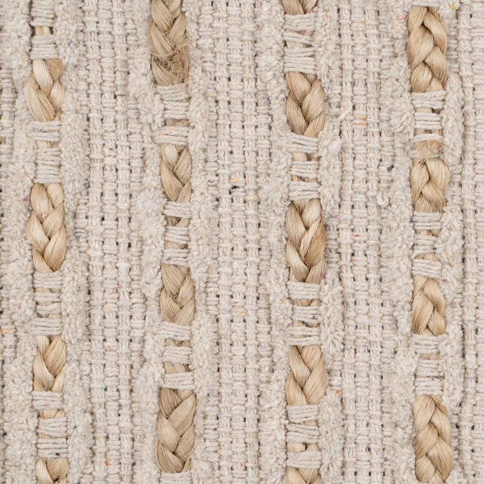 Alfombra Natural-Blanco Yute-Algodón 160 X 230 Cm