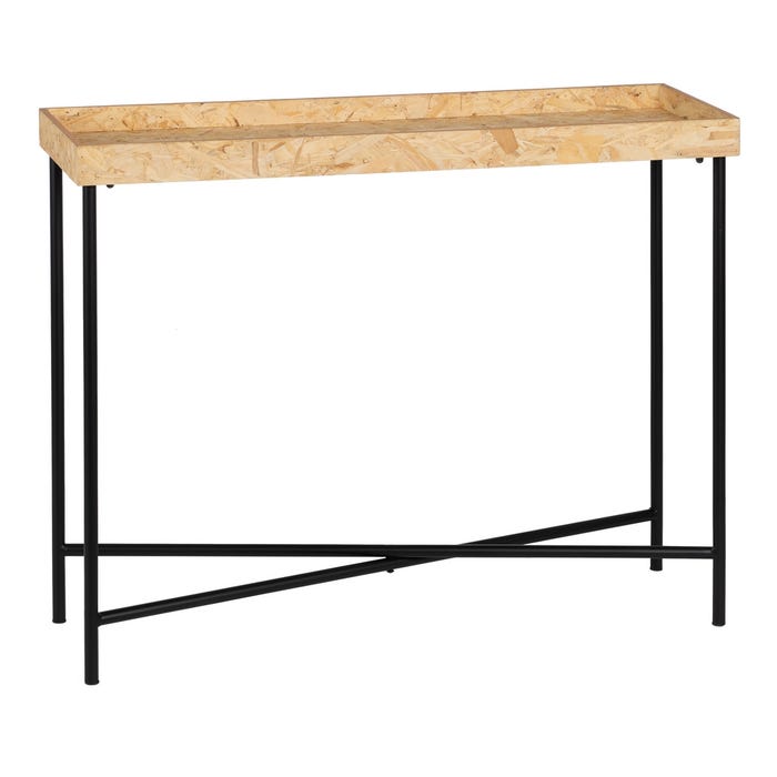 Consola Natural-Preto Dm-Metal Entrada 98 X 32 X 80,50 Cm