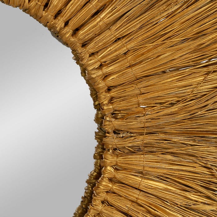 Natural Fiber Mirror Decoration 80 X 5 X 80 Cm