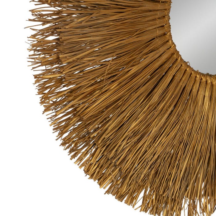 Natural Fiber Mirror Decoration 80 X 5 X 80 Cm