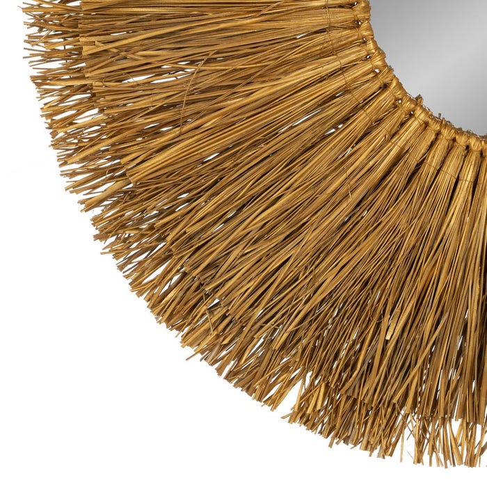 Natural Fiber Mirror Decoration 80 X 5 X 80 Cm