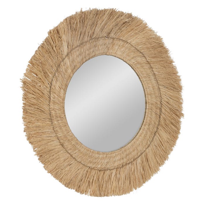 Espejo Fibra Natural Decoración 90 X 4 X 90 Cm
