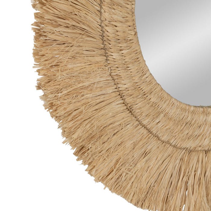 Natural Fiber Mirror Decoration 90 X 4 X 90 Cm