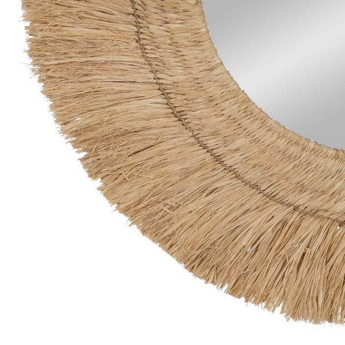 Natural Fiber Mirror Decoration 90 X 4 X 90 Cm
