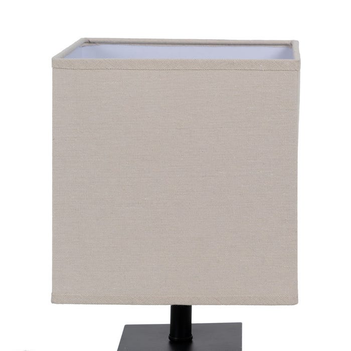 Lámpara Mesa Marrón-Crema Tejido-Madera 20 X 20 X 40 Cm