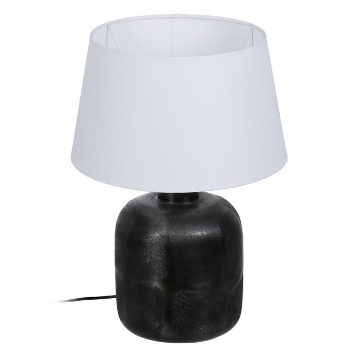 Lámpara Mesa Negro Metal Iluminación 38 X 38 X 57 Cm