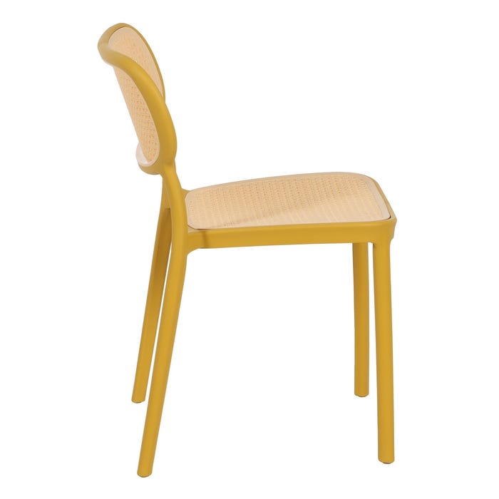 Silla Beige-Mostaza Polipropileno Salón 53,80 X 47,50 X 78 C