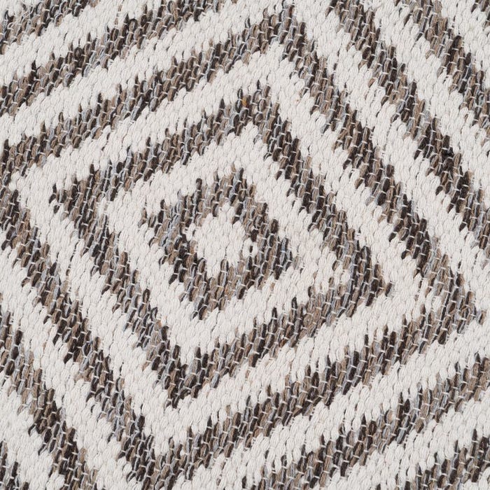 Alfombra Gris-Blanco Poliester-Algodón 80 X 150 Cm