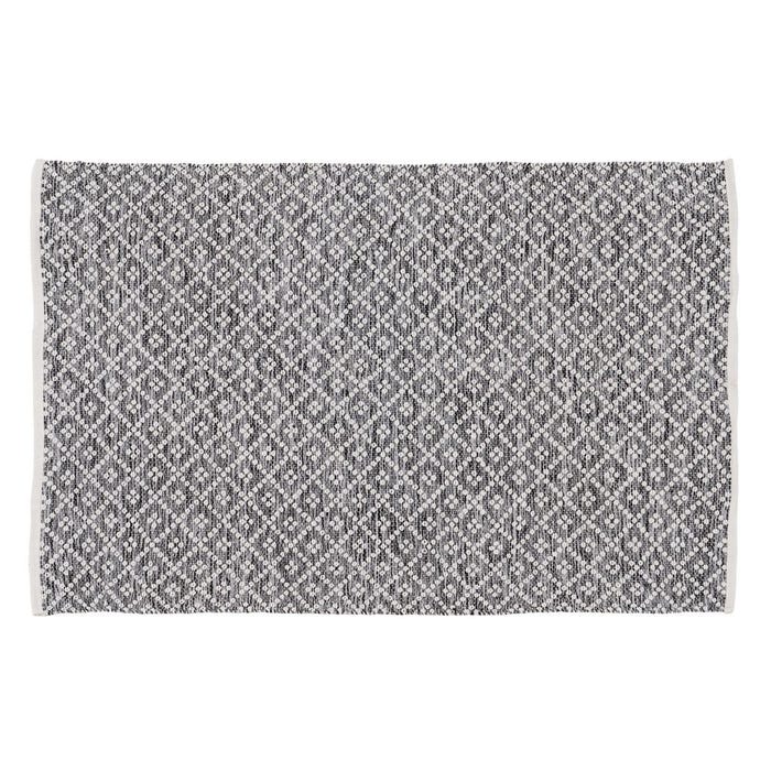 Alfombra Gris-Blanco Poliester-Algodón 120 X 180 Cm
