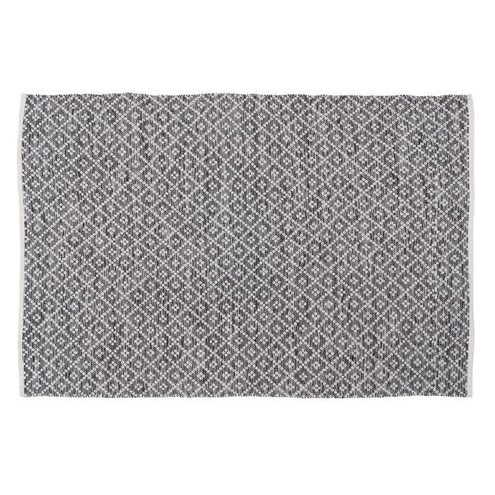 Alfombra Gris-Blanco Poliester-Algodón 160 X 230 Cm
