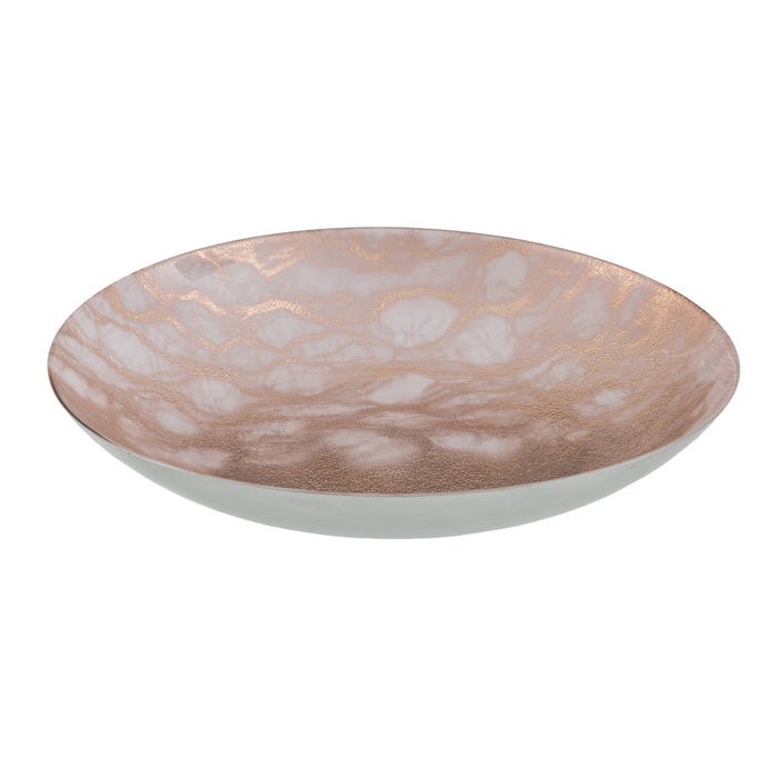 Centro Mesa Bandeja Cobre Rosado Cristal 40 X 40 Cm