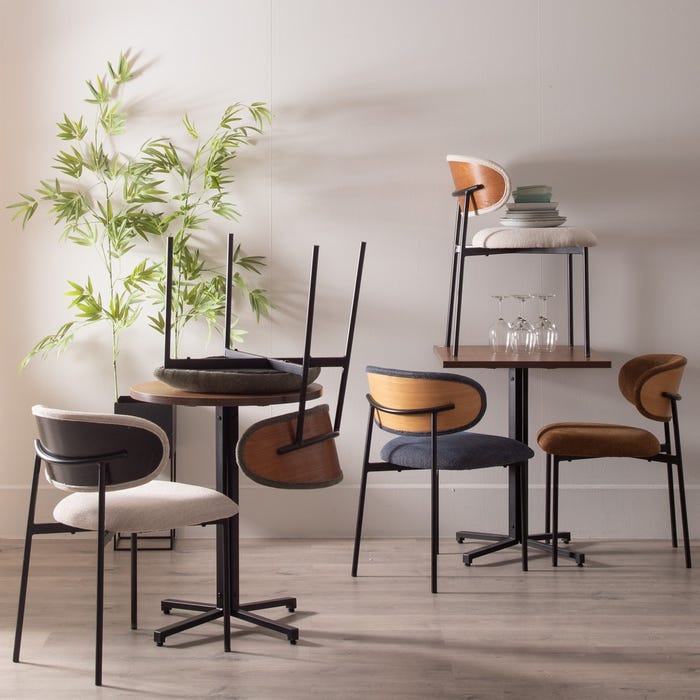 Silla Crema Tejido-Metal Salón 50 X 54 X 73,50 Cm