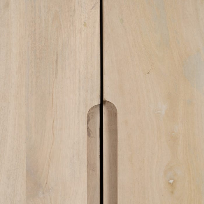 Armario Blanco Madera De Mango Salón 90 X 40 X 138 Cm