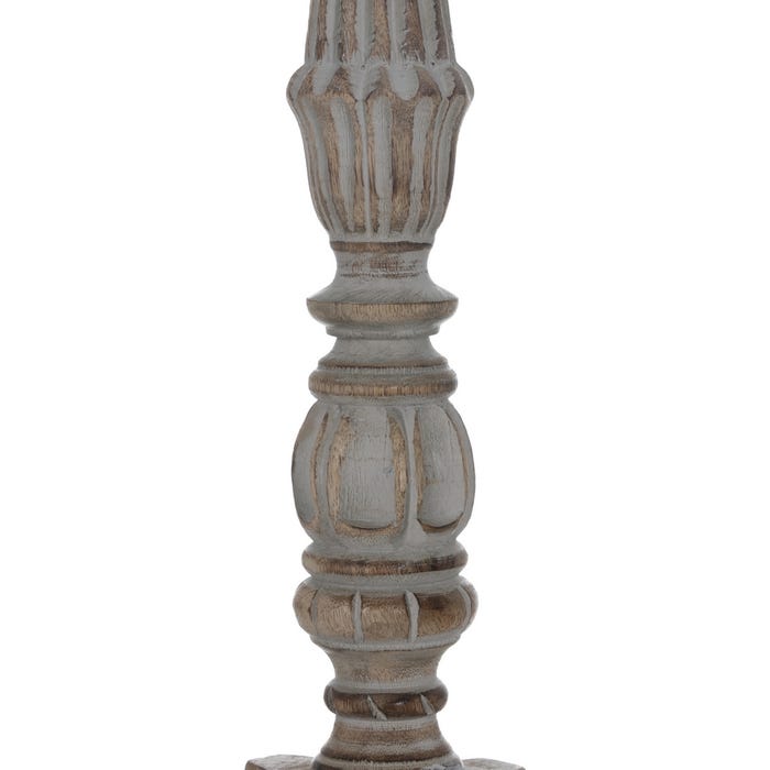 Decoração de castiçal de madeira e metal 18 x 18 x 53,30 cm