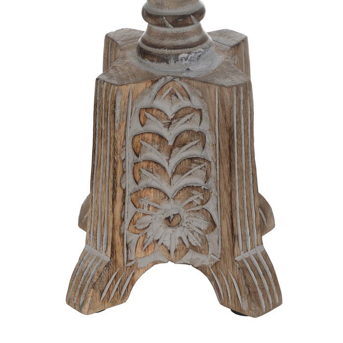 Decoração de castiçal de madeira e metal 18 x 18 x 53,30 cm