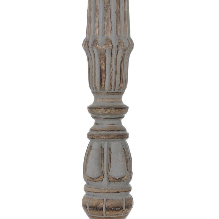 Decoração de castiçal de madeira e metal 19 x 19 x 68,50 cm