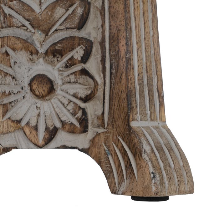 Decoração de castiçal de madeira e metal 19 x 19 x 68,50 cm