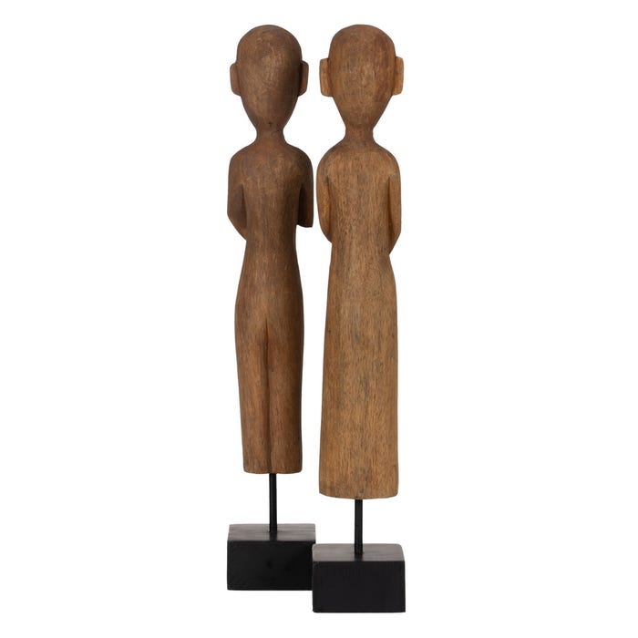 S/2 Figura Africano Natural 14,50 X 9 X 38,50 Cm