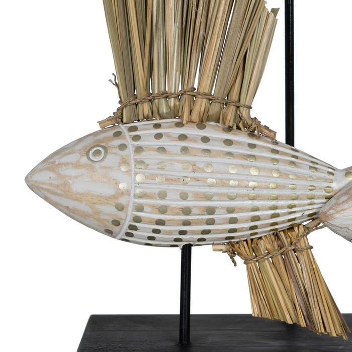 Figura Peces Madera-Fibra Natural 30 X 10 X 40 Cm