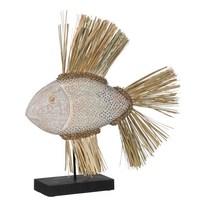 Figura Pez Madera-Fibra Natural 57 X 12 X 60 Cm