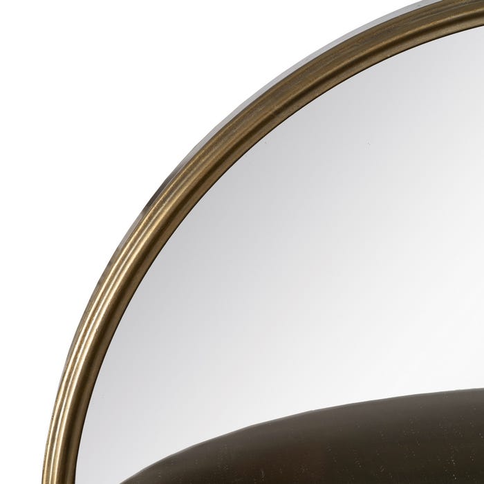 Antique Gold Metal-Glass Mirror 36 X 17 X 40 Cm
