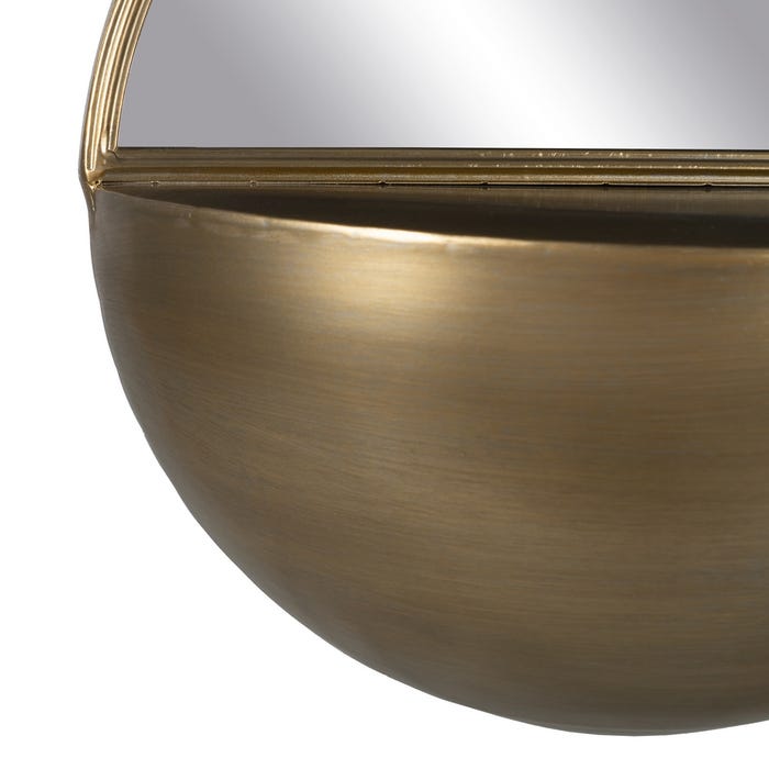 Antique Gold Metal-Glass Mirror 36 X 17 X 40 Cm