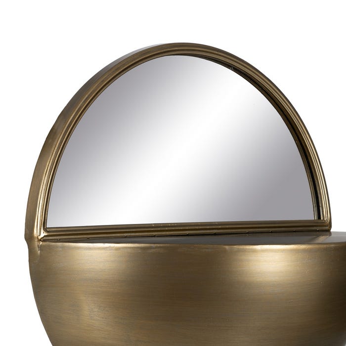 Antique Gold Metal-Glass Mirror 36 X 17 X 40 Cm