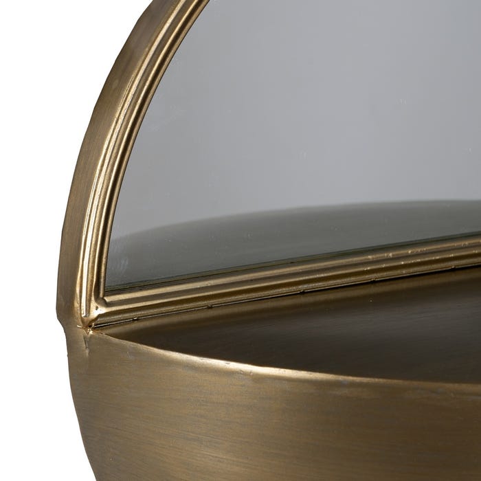 Antique Gold Metal-Glass Mirror 36 X 17 X 40 Cm