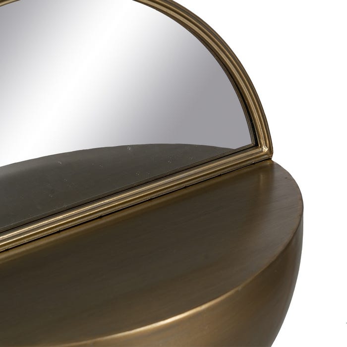 Antique Gold Metal-Glass Mirror 36 X 17 X 40 Cm