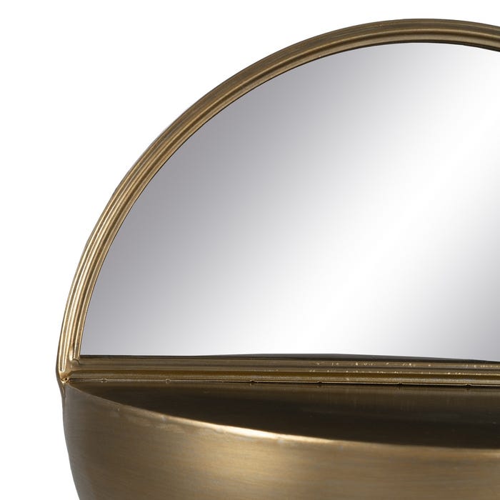 Antique Gold Metal-Glass Mirror 36 X 17 X 40 Cm