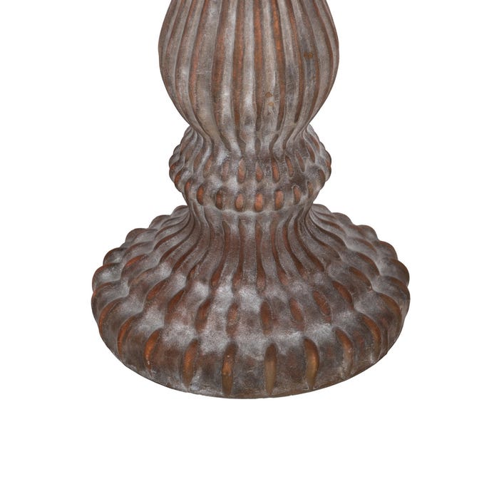 Aged Copper Glass Candle Holder 11 x 11 x 23 cm