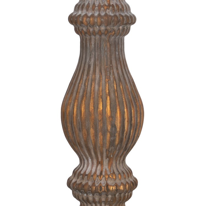 Portavelas Cobre Envejecido Cristal 12 X 12 X 30 Cm