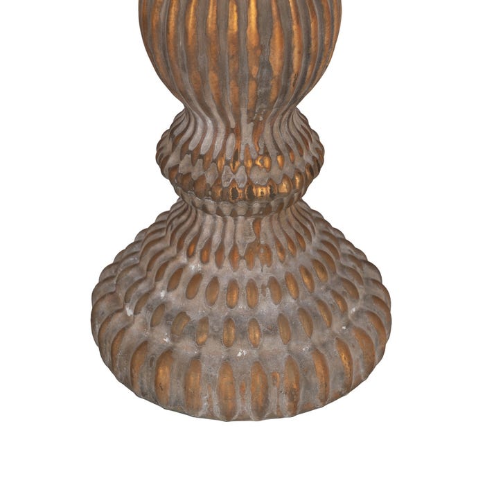 Portavelas Cobre Envejecido Cristal 12 X 12 X 30 Cm