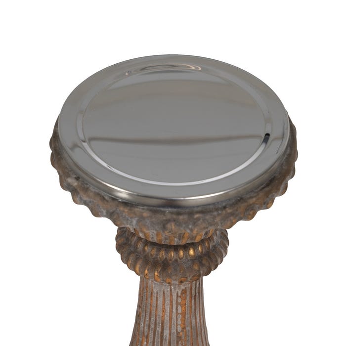 Aged Copper Glass Candle Holder 14 x 14 x 38 cm
