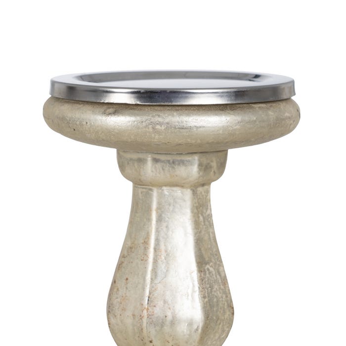 White Oxide Glass Candle Holder 11 X 11 X 23 Cm