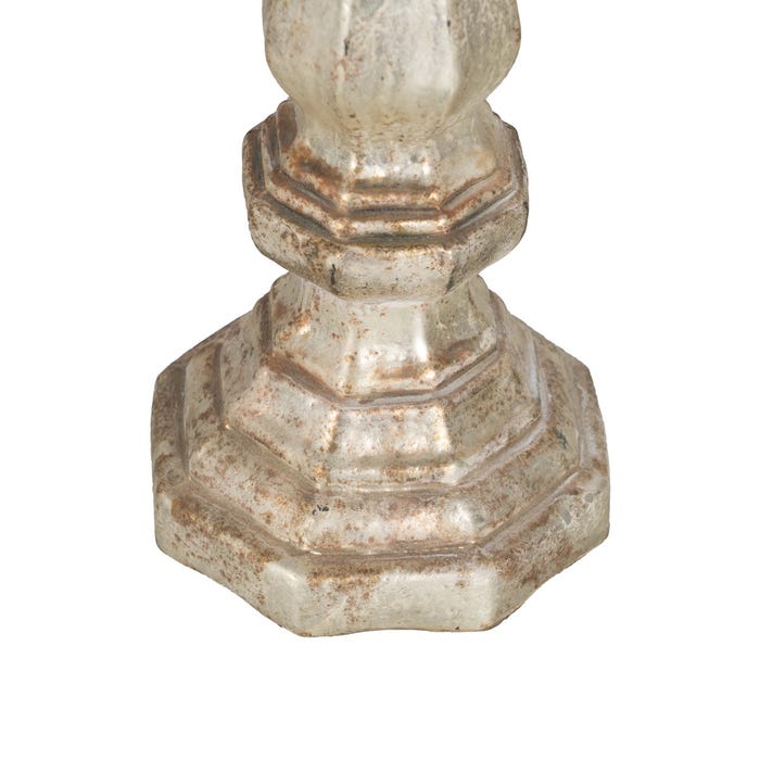 White Oxide Glass Candle Holder 11 X 11 X 23 Cm