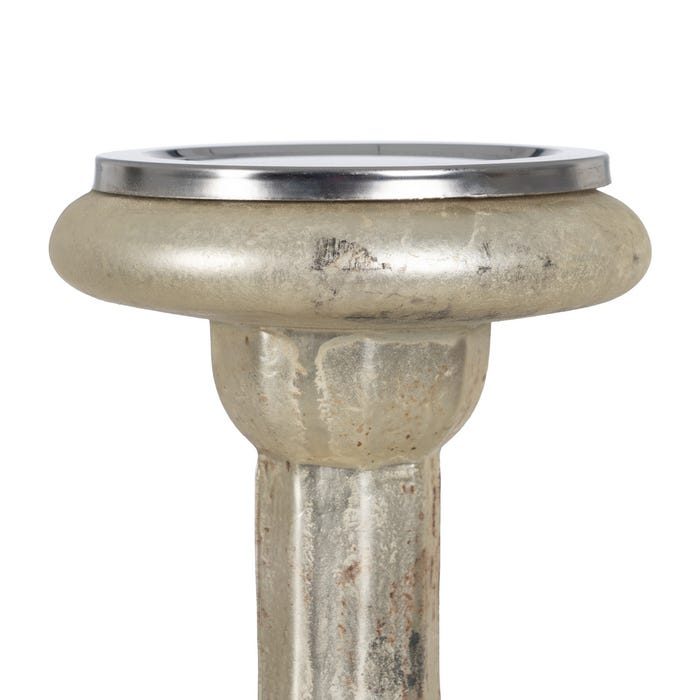 White Oxide Glass Candle Holder 15 X 15 X 38 Cm