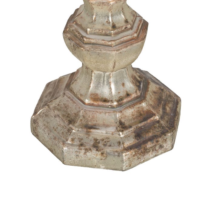 White Oxide Glass Candle Holder 15 X 15 X 38 Cm