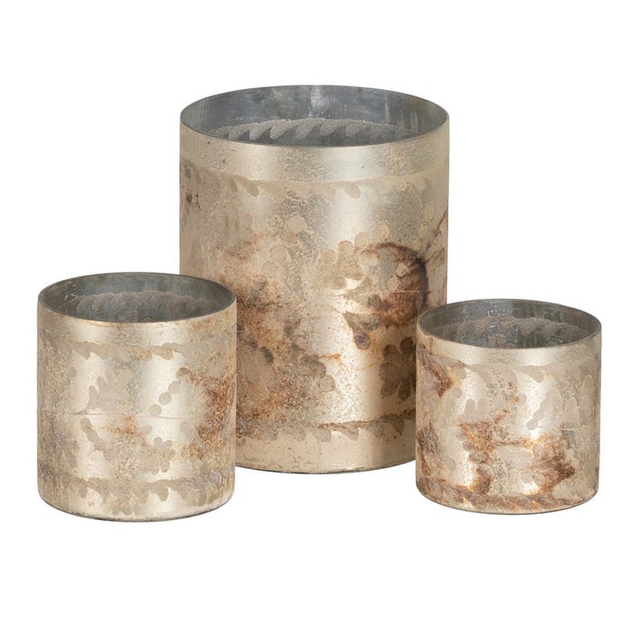 White Oxide Glass Candle Holder 14 X 14 X 18 Cm