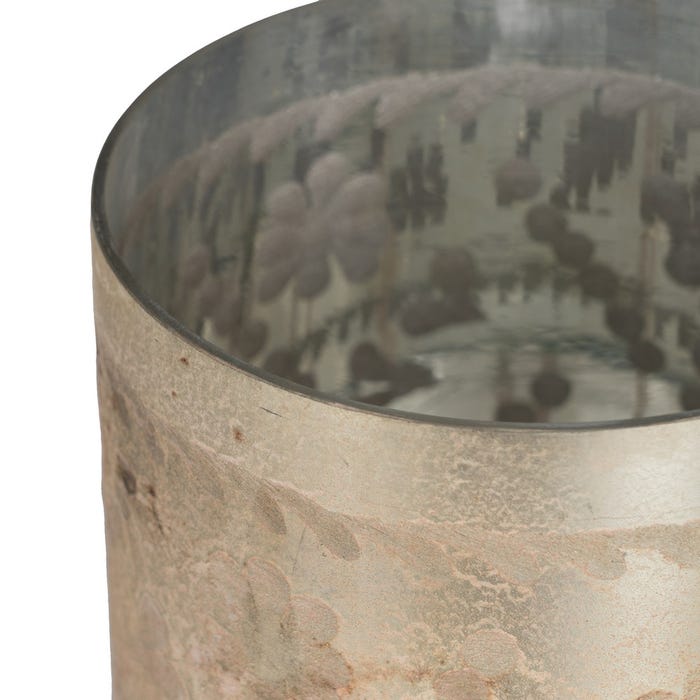 White Oxide Glass Candle Holder 14 X 14 X 18 Cm