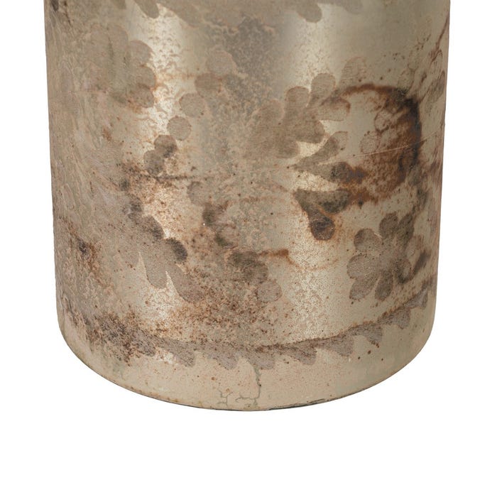 White Oxide Glass Candle Holder 14 X 14 X 18 Cm