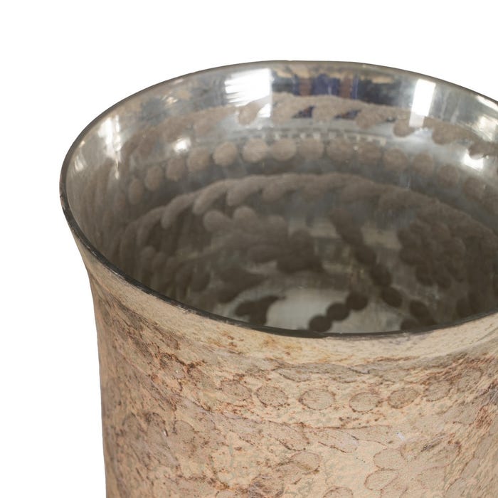 White Oxide Glass Candle Holder 15 X 15 X 17 Cm
